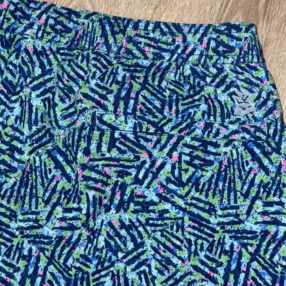 Chubbies Classic Swim Trunks 7" Mens XL Blue Green Disco Geometric Lined Stretch